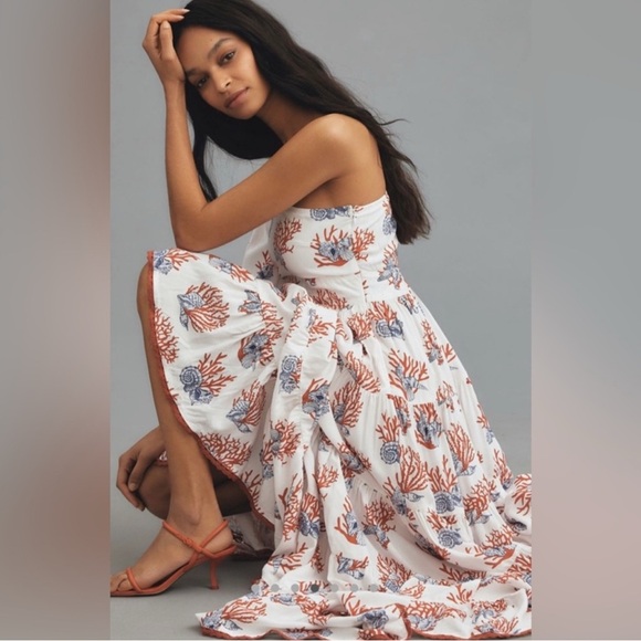 priya israni Dresses & Skirts - Anthropologie Priya Israni Puff One-Shoulder Maxi Dress *small flaw